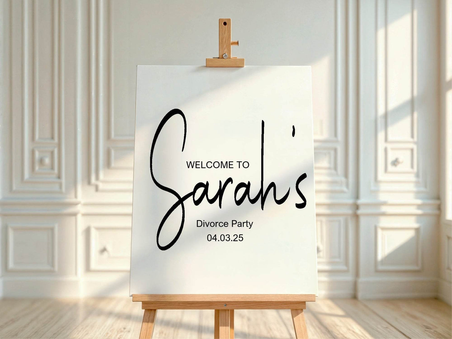 Minimalist Welcome Divorce Party Sign
