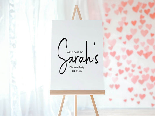 Minimalist Welcome Divorce Party Sign