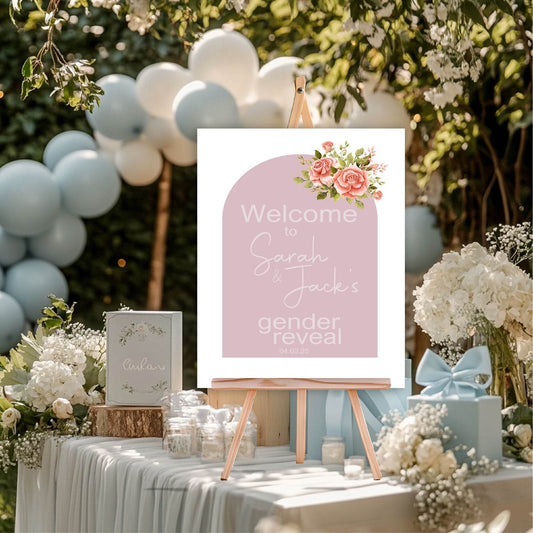 Baby In Bloom Welcome To Our Gender Reveal Party Sign