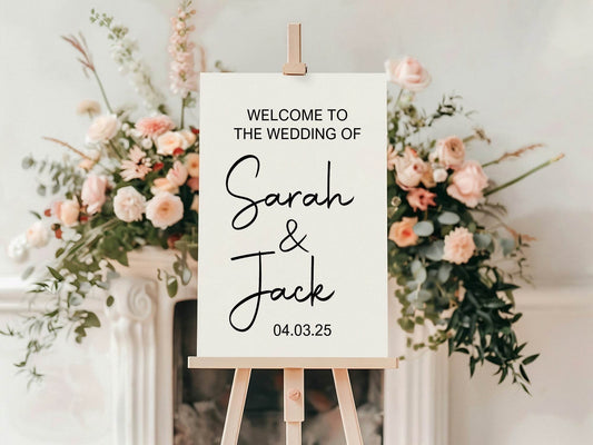 Minimalist Welcome To Our Wedding Party Sign