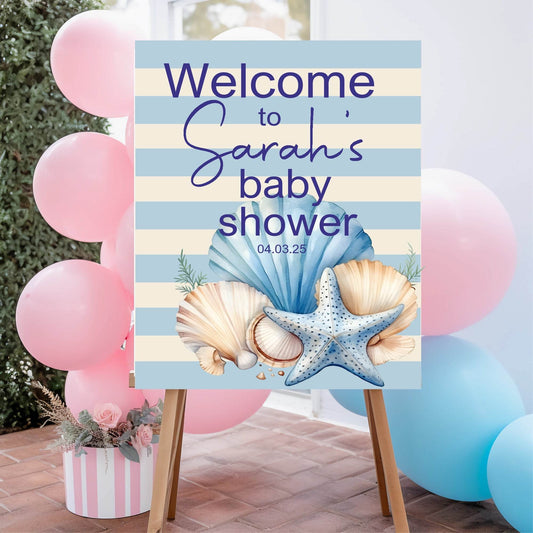 Nautical Welcome To Our Baby Shower Party Sign