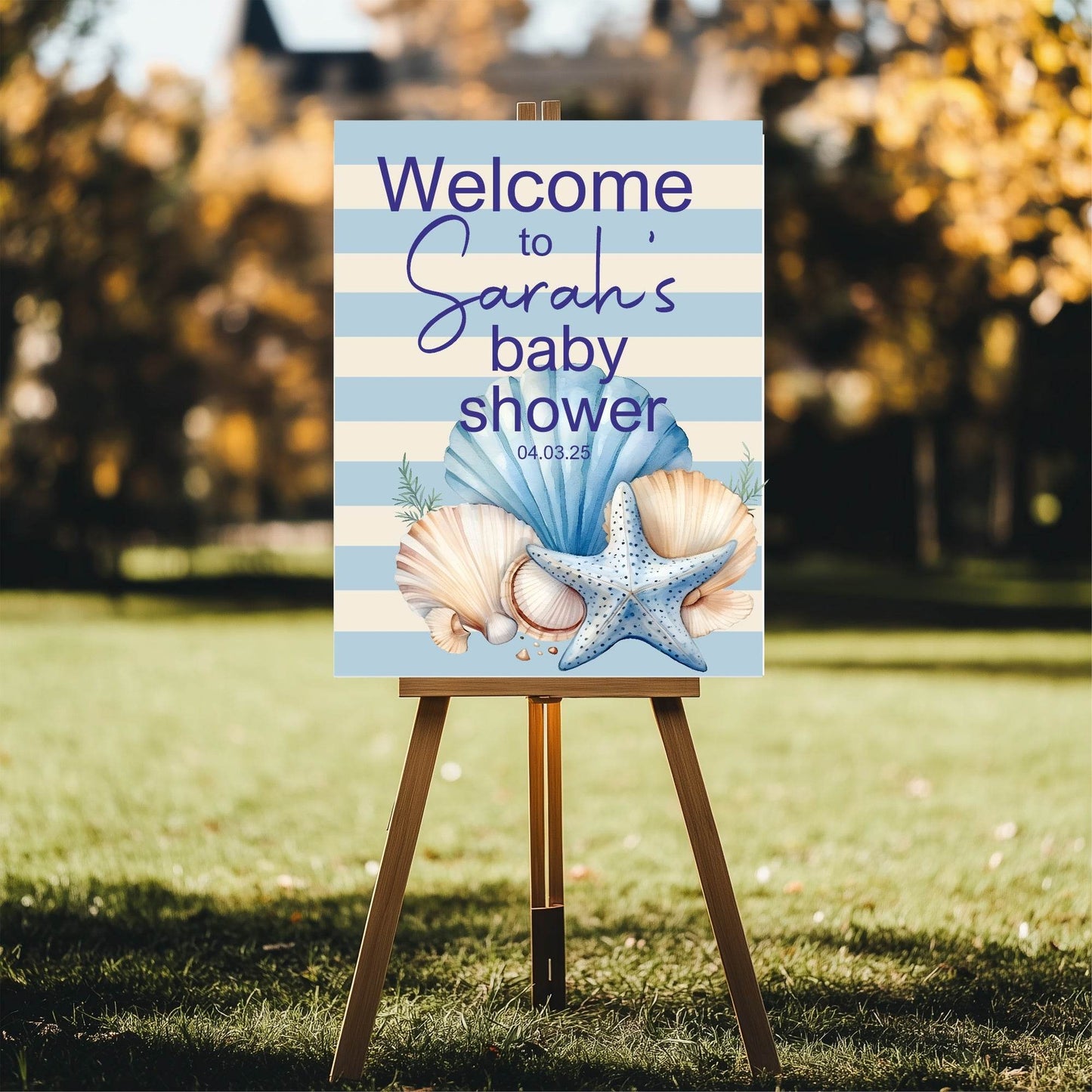 Nautical Welcome To Our Baby Shower Party Sign