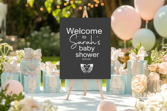 Gothic Welcome To Our Baby Shower Party Sign