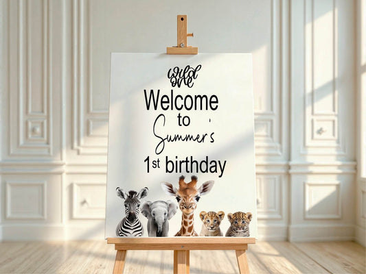 Wild One Welcome Birthday Party Sign