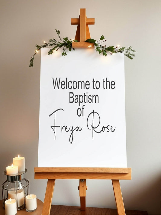 Minimalist Welcome Christening | Baptism Party Sign