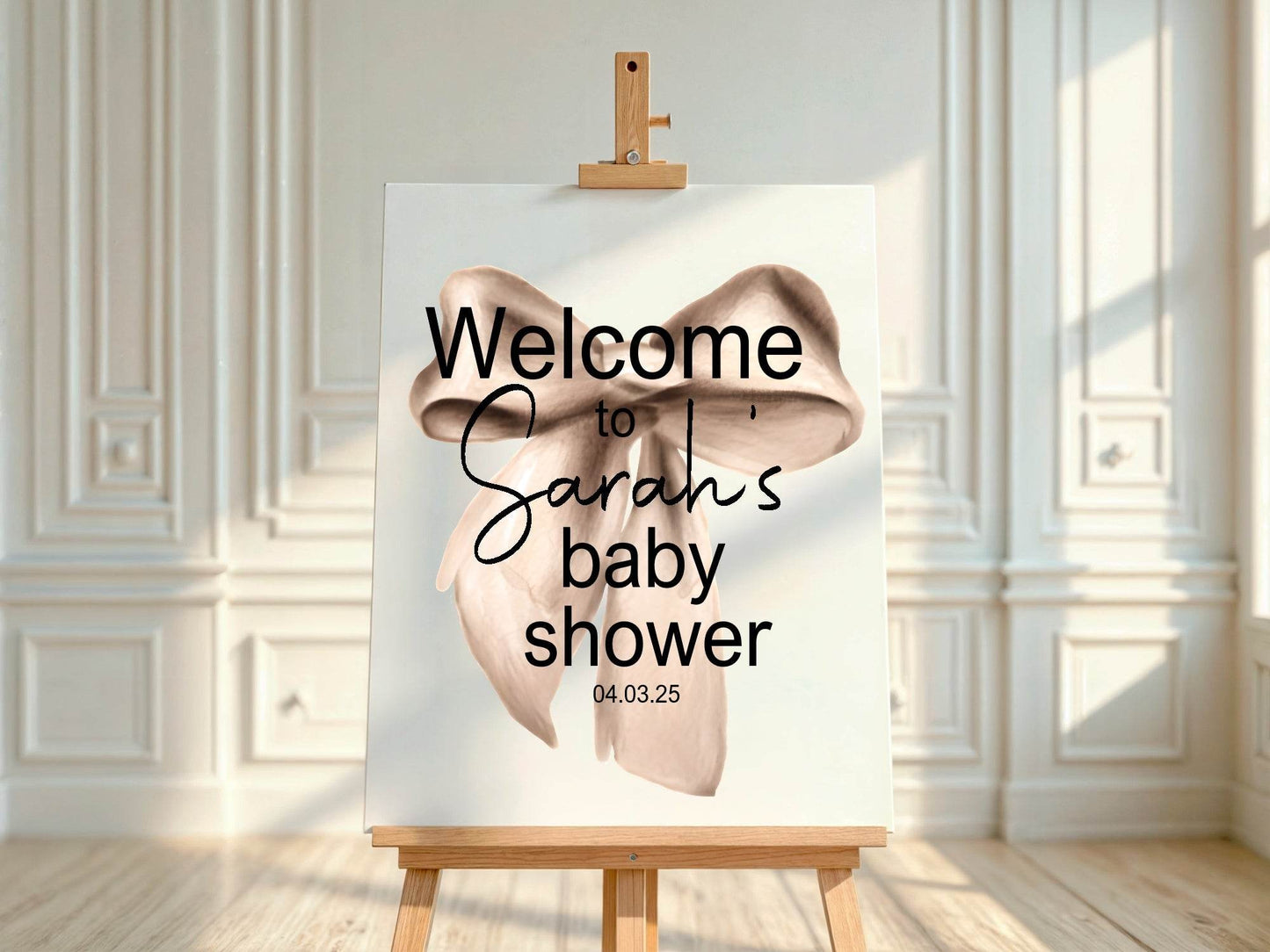 Bows Welcome To Our Baby Shower Party Sign