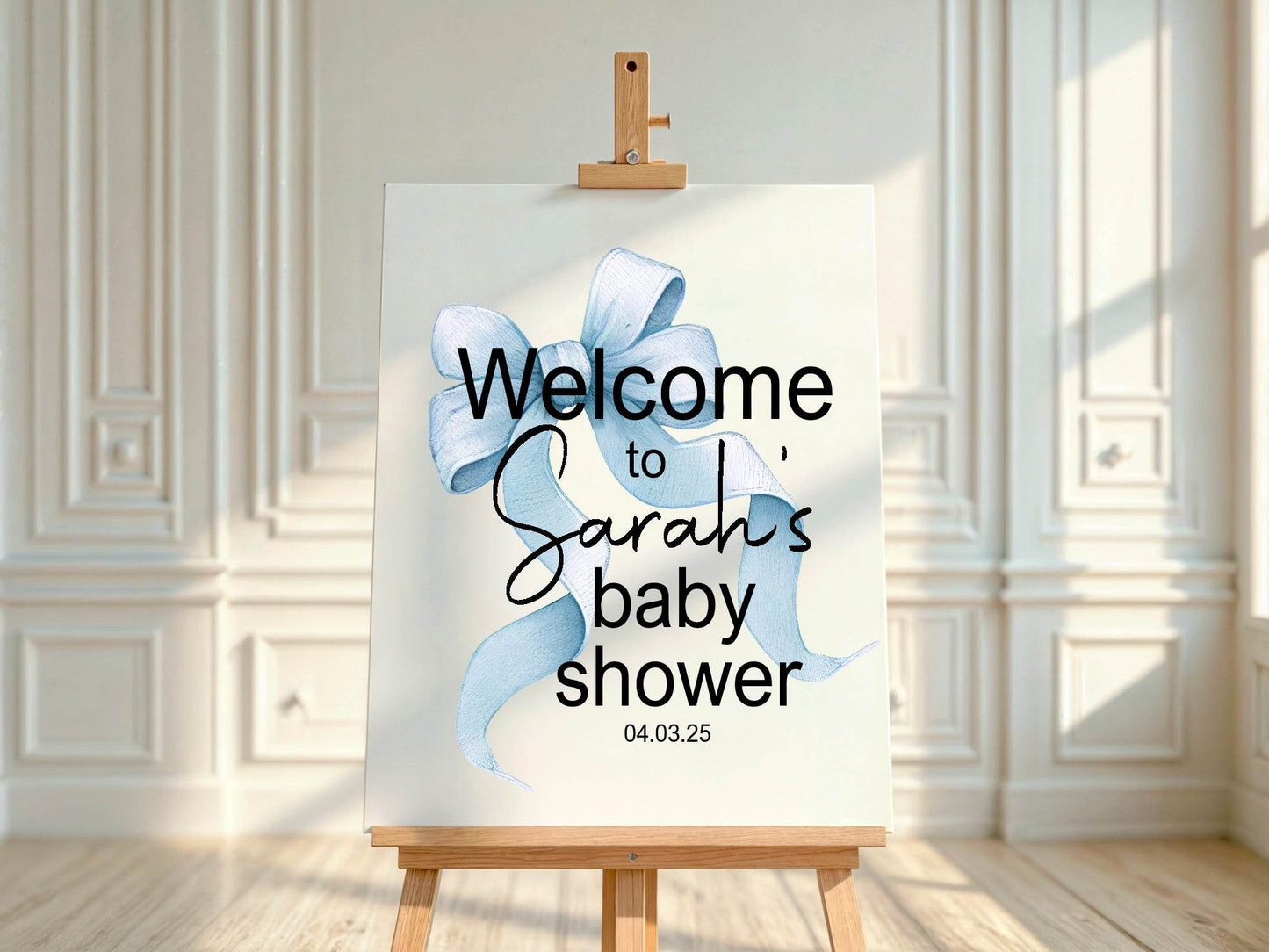 Bows Welcome To Our Baby Shower Party Sign