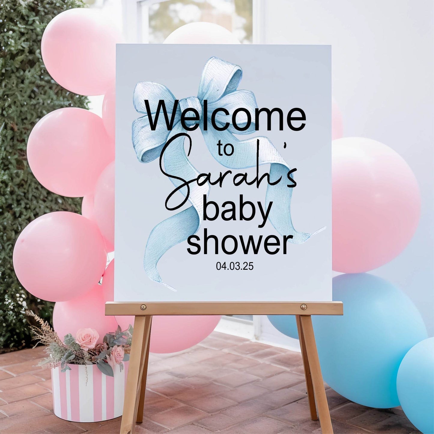 Bows Welcome To Our Baby Shower Party Sign