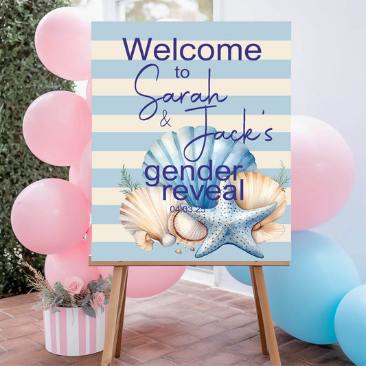 Nautical Welcome To Our Gender Reveal Party Sign