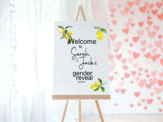 Lemon Tea Welcome To Our Gender Reveal Party Sign