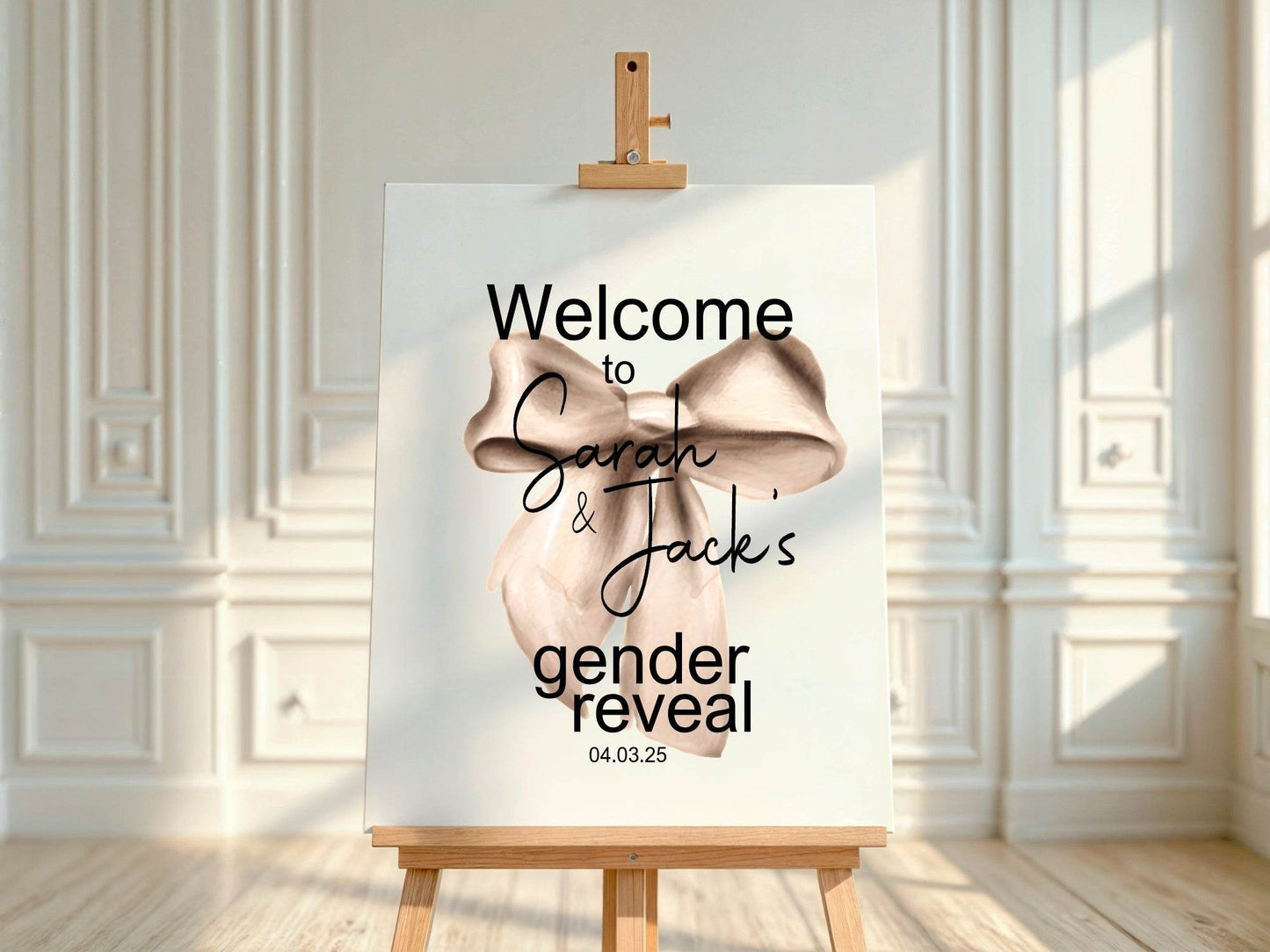 Bows Welcome To Our Gender Reveal Party Sign