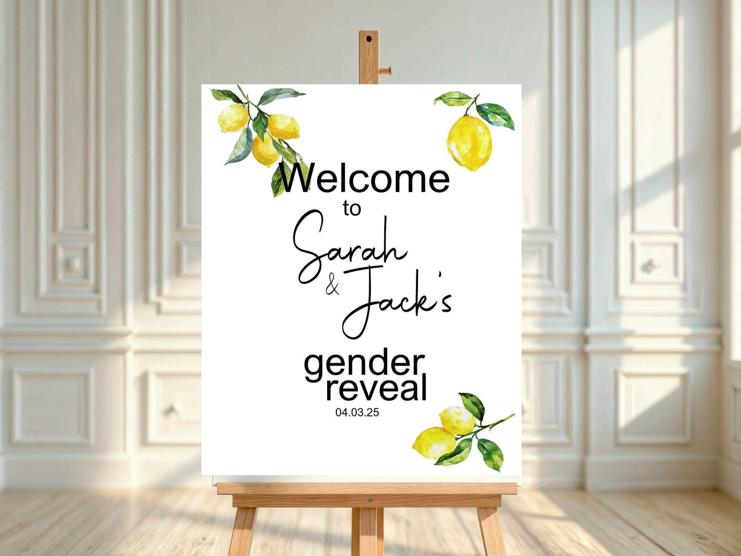 Lemon Tea Welcome To Our Gender Reveal Party Sign