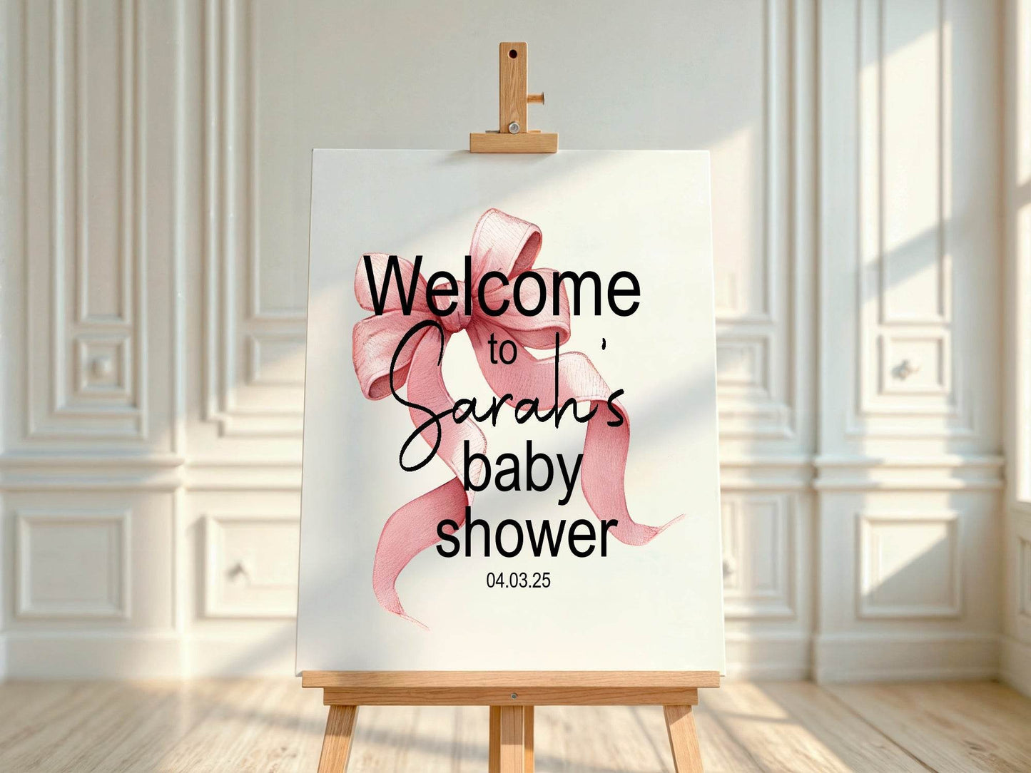 Bows Welcome To Our Baby Shower Party Sign