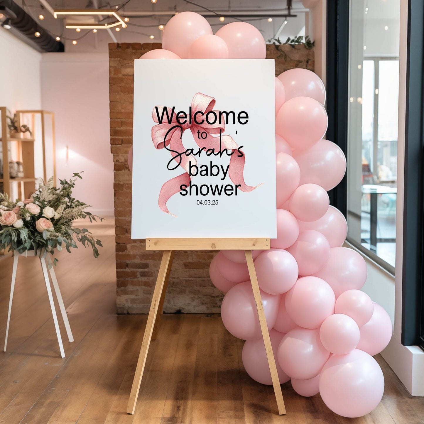 Bows Welcome To Our Baby Shower Party Sign