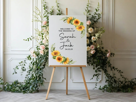 Sunflower Welcome To Our Wedding Party Sign