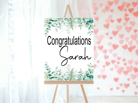 Eucalyptus Congratulations Party Sign