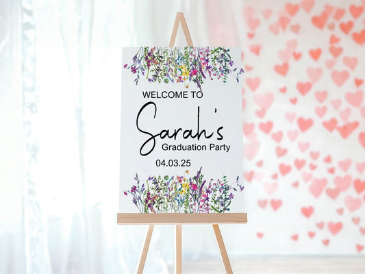 Wild Flowers Graduation Party Sign