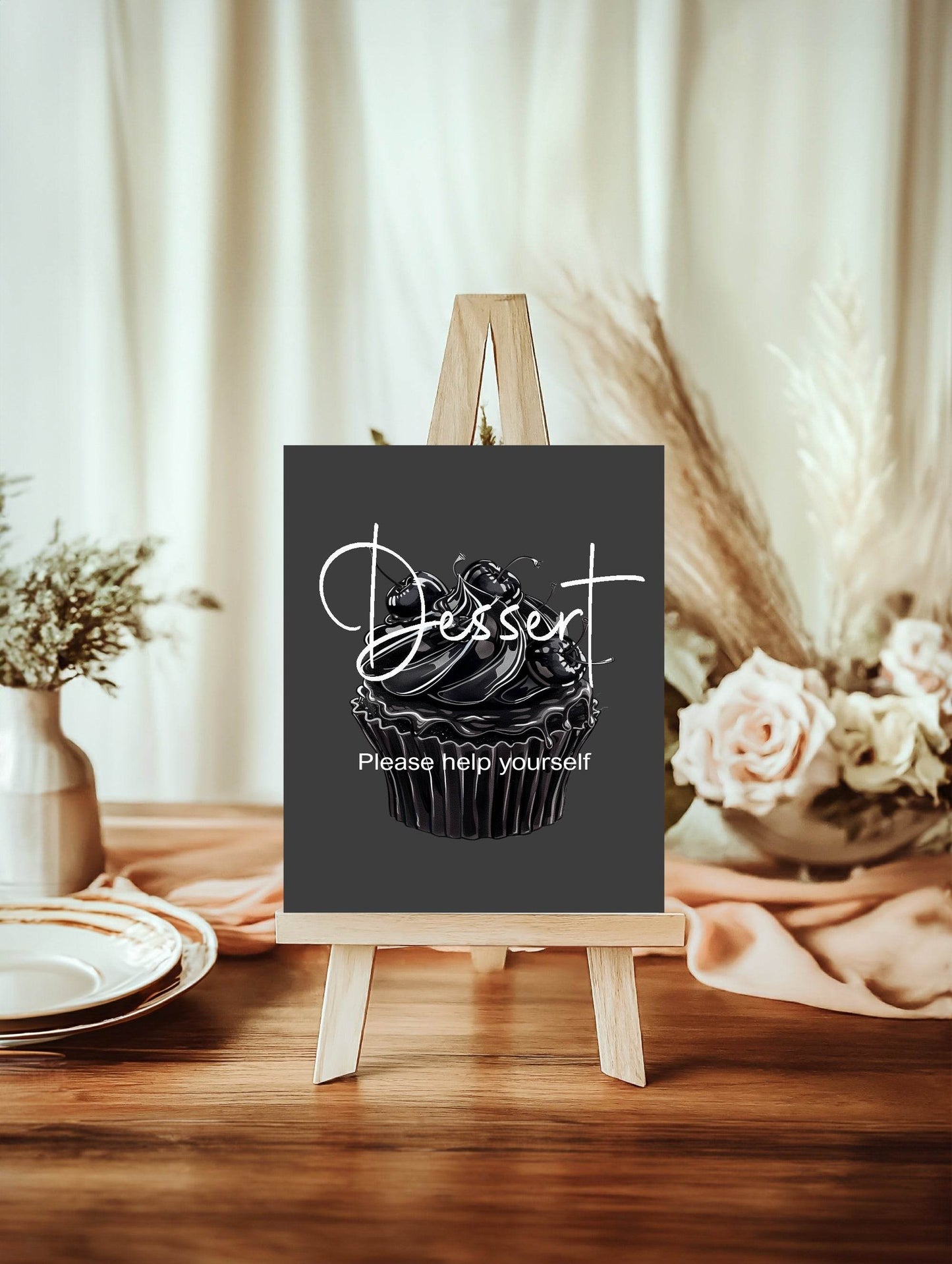 Gothic Dessert Baby Shower Party Sign