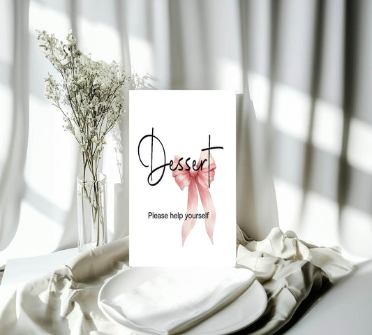 Bows Dessert Baby Shower Party Sign