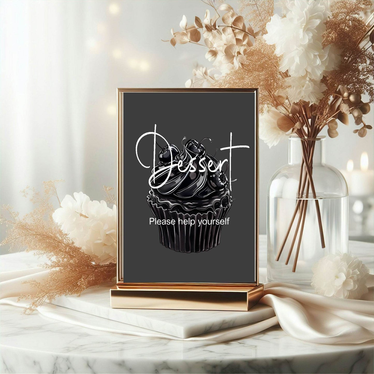 Gothic Dessert Baby Shower Party Sign