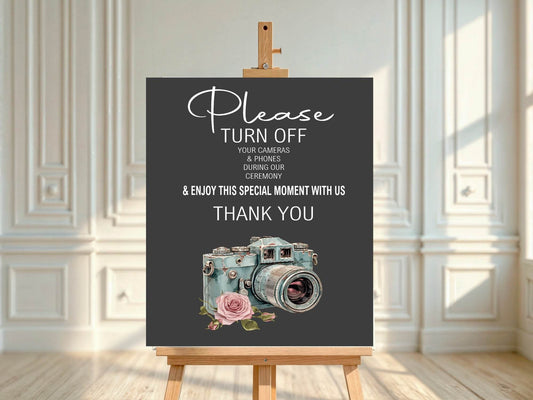 Gothic Unplugged Wedding Party Sign