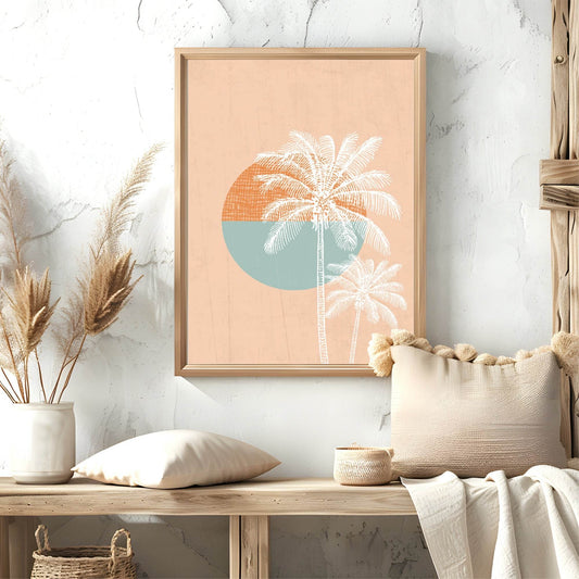 Beach Palm Trees Print | Boho Wall Art