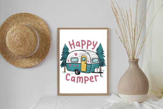 Happy Camper Print | Hobbies & Interests Wall Art