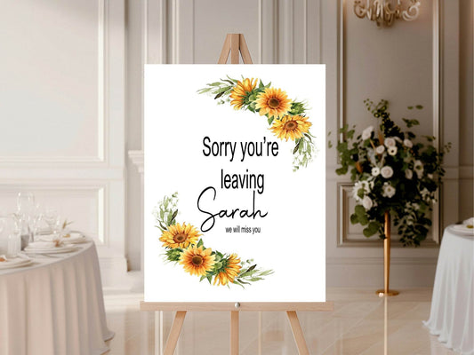 Sunflower Sorry You're Leaving Party Sign