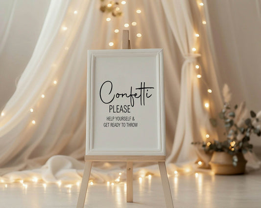 Minimalist Confetti Wedding Party Sign
