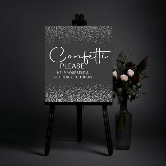 Gothic Confetti Wedding Party Sign