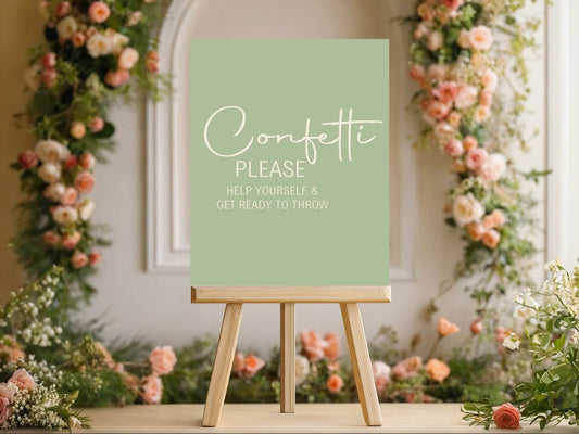 Willow Confetti Wedding Party Sign