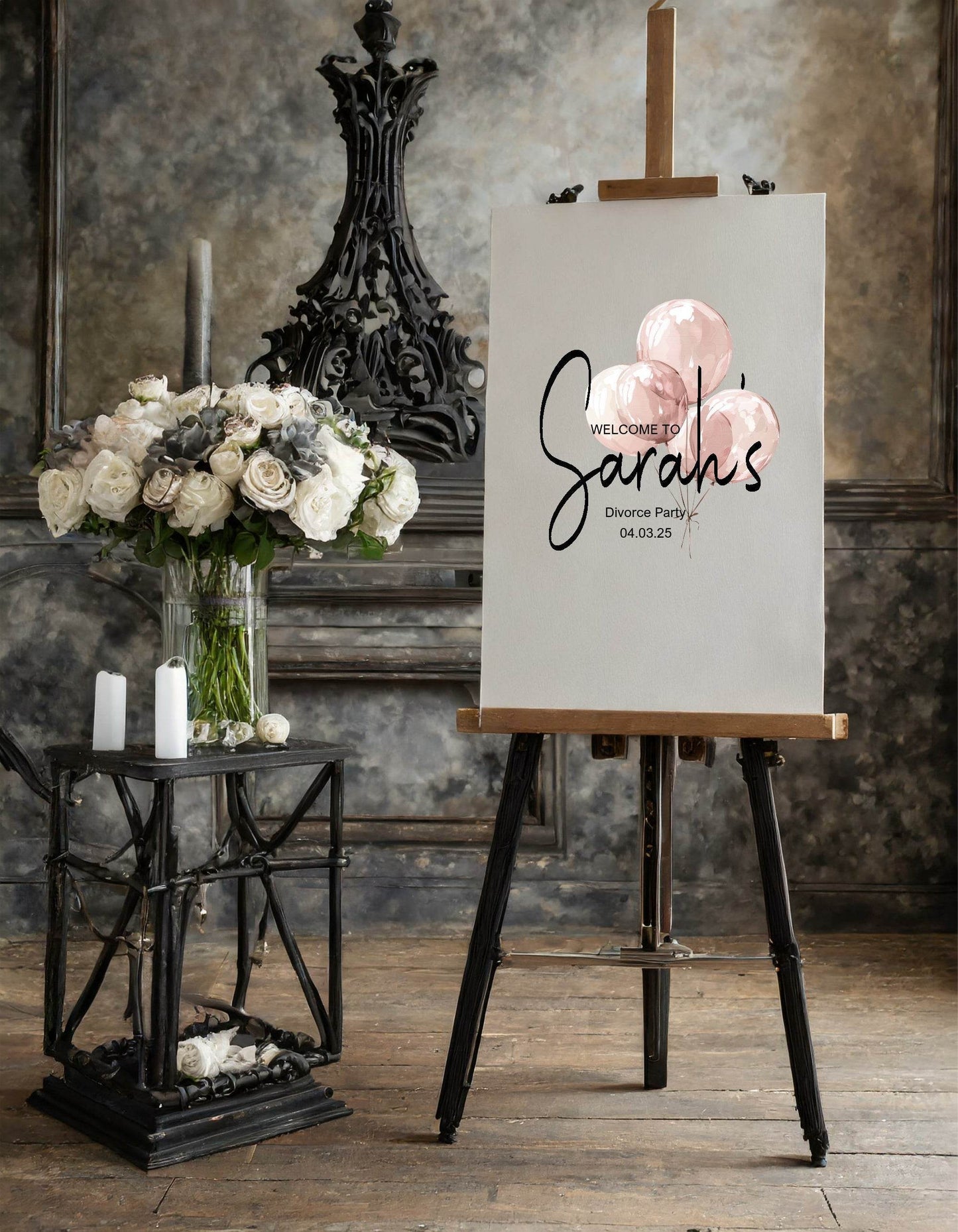 Balloon Welcome Divorce Party Sign