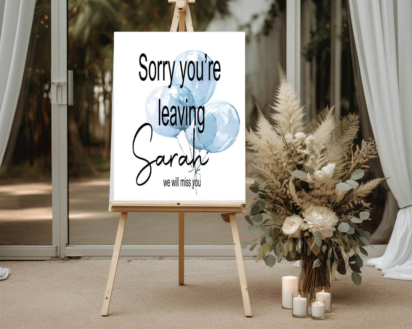 Balloons Sorry You're Leaving Party Sign