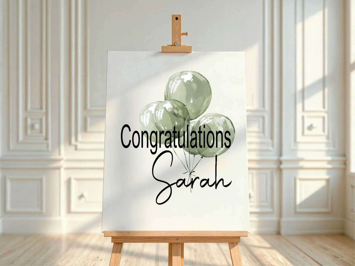 Balloons Congratulations Party Sign | Pink, Blue or Green