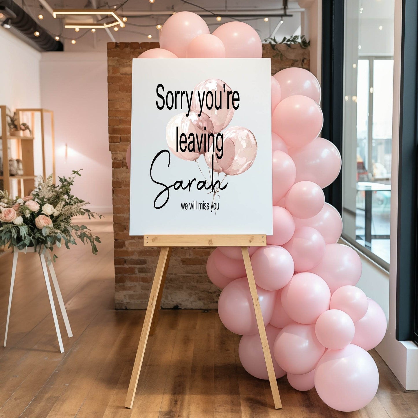 Balloons Sorry You're Leaving Party Sign
