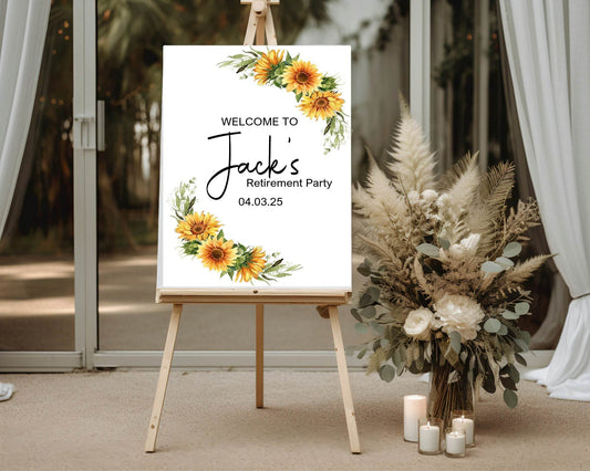 Sunflower Welcome Retirement Party Sign