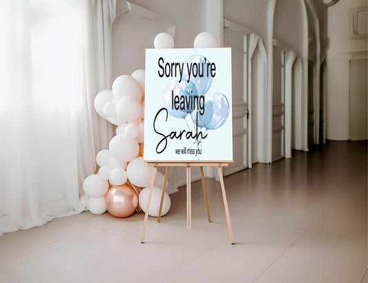 Balloons Sorry You're Leaving Party Sign