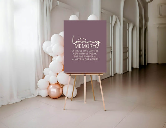 Heather In Loving Memory Wedding Party Sign