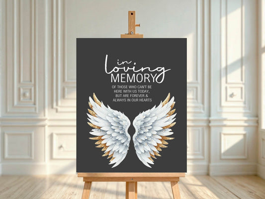 Gothic In Loving Memory Wedding Party Sign