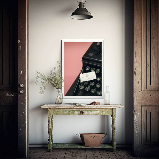 Her Love Was Like Lavender Print | Note Left On A Classic Typewriter | Pink | Colourful Wall Art
