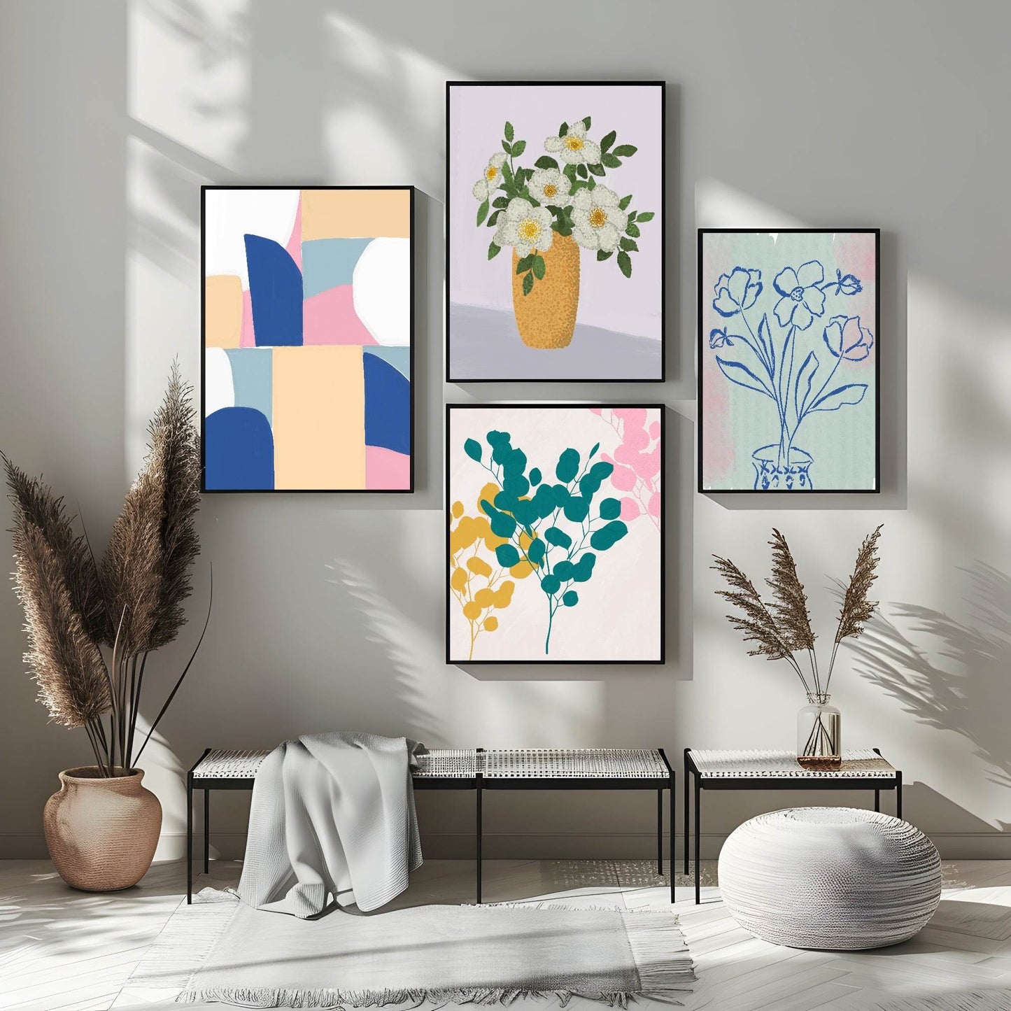 Flowers In Vase Print | Anemones | Contemporary Wall Art