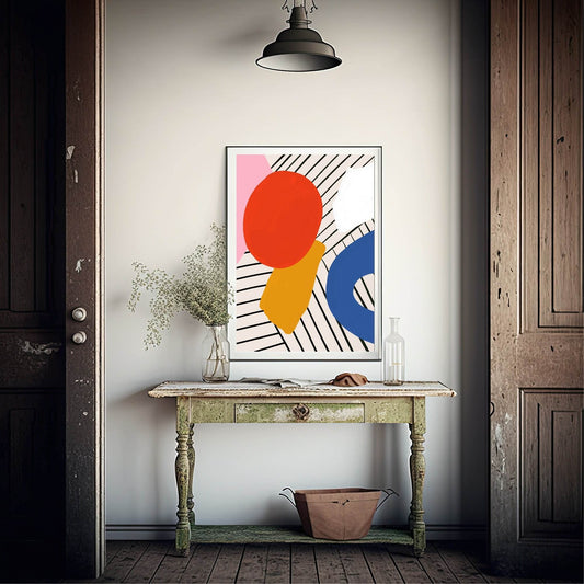Pinstripe Colour Block Print | Contemporary Wall Art