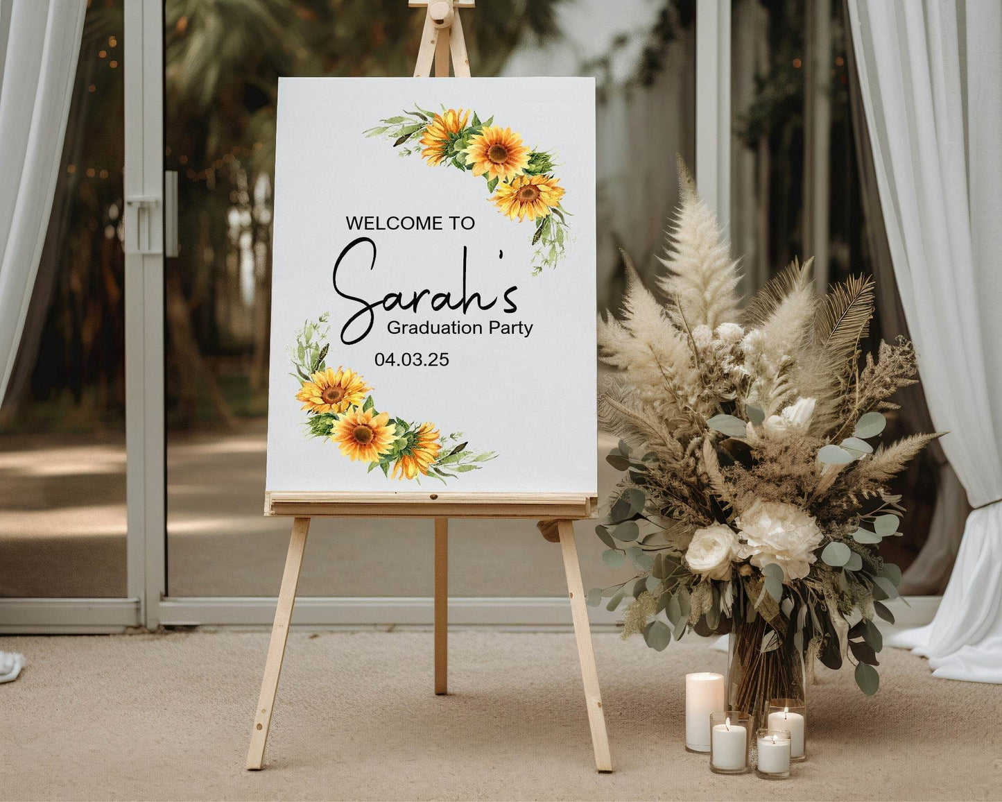 Sunflower Graduation Party Sign
