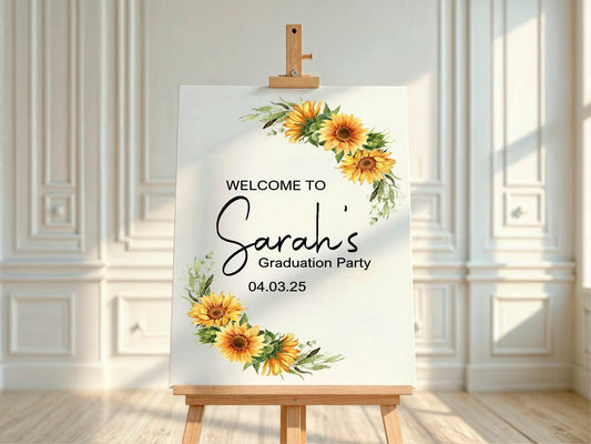 Sunflower Graduation Party Sign
