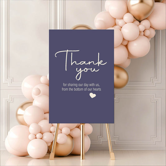 Sapphire Thank You Wedding Party Sign