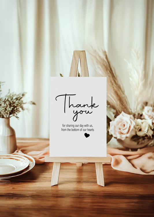 Minimalist Thank You Wedding Party Sign