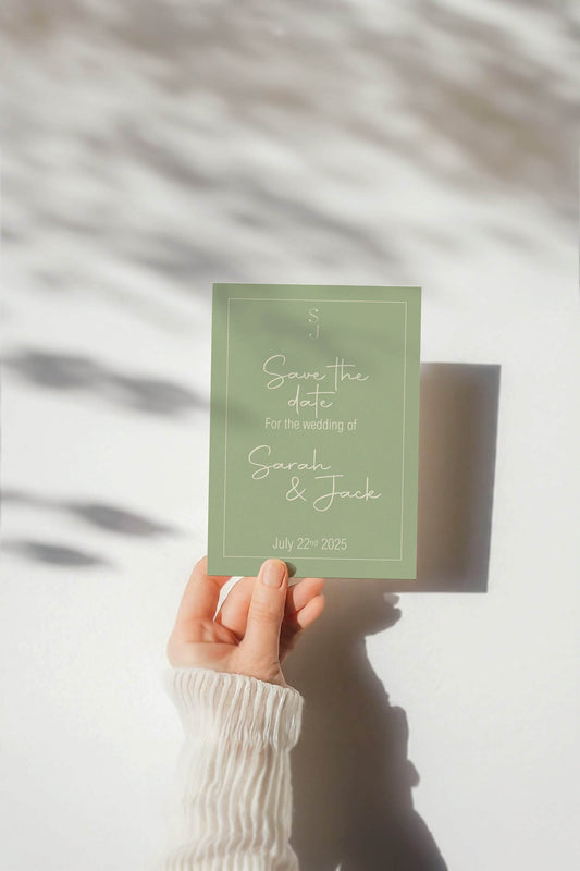 Willow Save The Date Wedding Party Cards & Envelopes | Pack of 10