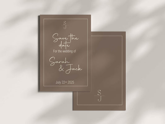 Earth Save The Date Wedding Party Cards & Envelopes | Pack of 10