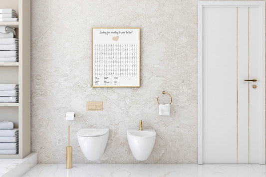 Bathroom Word Search Print | Toilet Humour Wall Art
