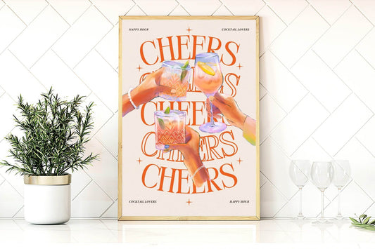 Cheers Print | Cocktail Lovers | Kitchen Art